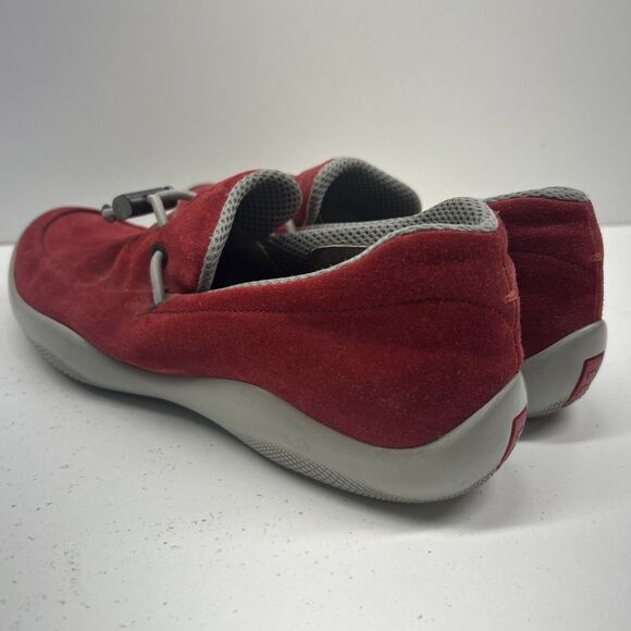 Prada Red Suede Loafers Size 36  (Used Cond) - Picture 4 of 8
